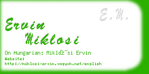 ervin miklosi business card